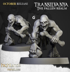 Ghoul Set - Highland Miniatures | DnD | Undead | Zombie | 32mm | Pathfinder | Graveyard | TTRPG | Wargaming | Frostgrave | Transylvania-8
