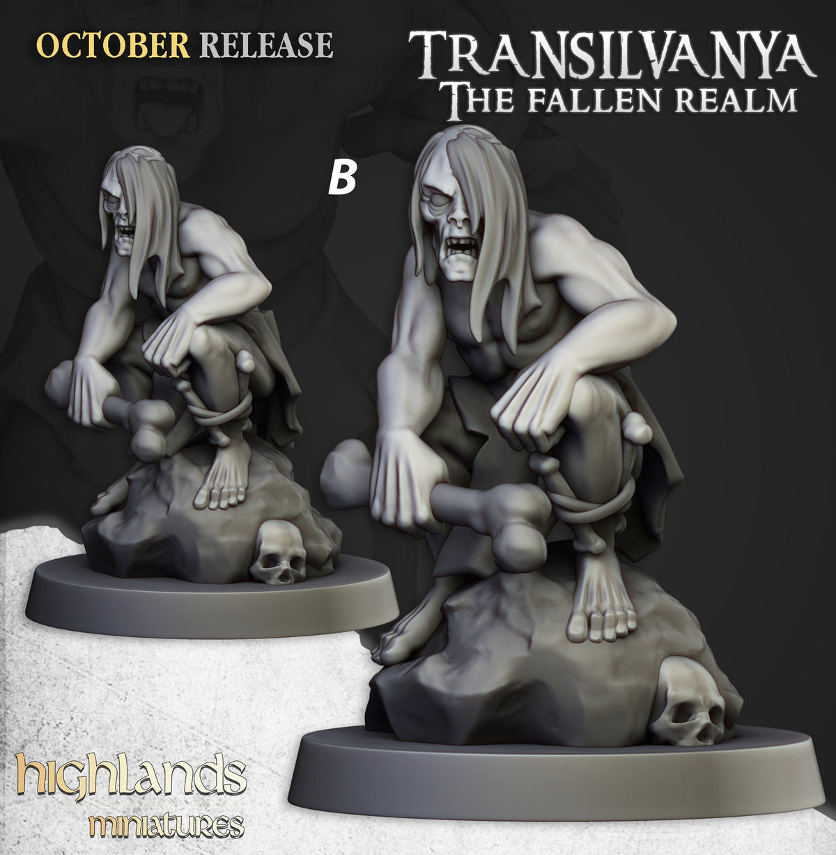 Ghoul Set - Highland Miniatures | DnD | Undead | Zombie | 32mm | Pathfinder | Graveyard | TTRPG | Wargaming | Frostgrave | Transylvania-3