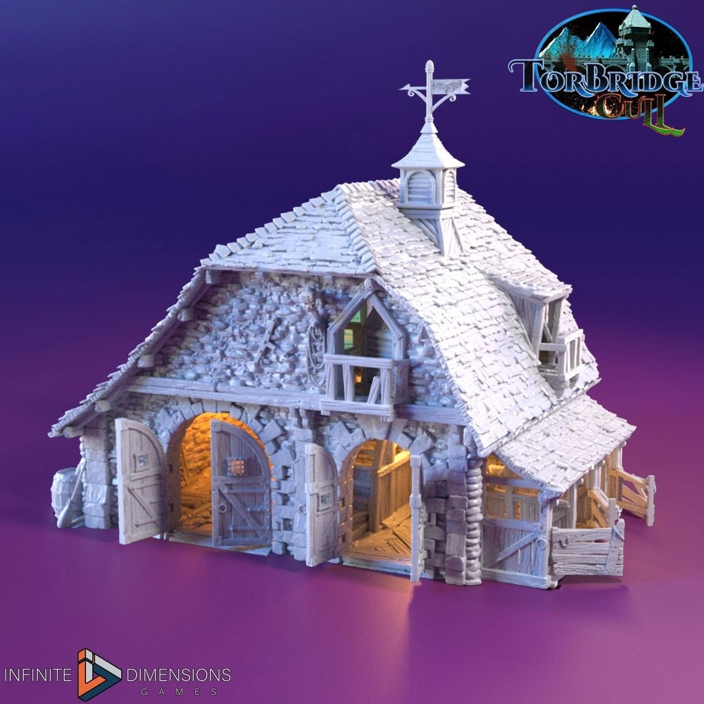 The Last Hearth Coach House Miniature Building - DnD, Wargaming, Model Train | Terrain | Town | Village | Inn | Hotel | Pathfinder | Home-1