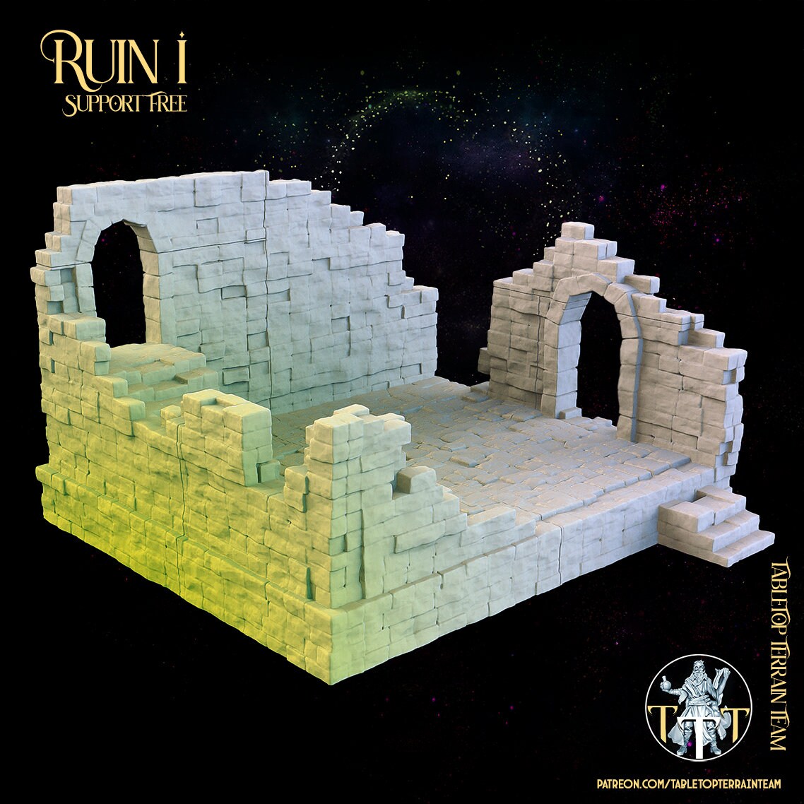 Ruins Terrain 1 - The Ruins of Ashborne - Tabletop Ruins Terrain for your DnD/Pathfinder/TTRPG and Wargaming setup!-3