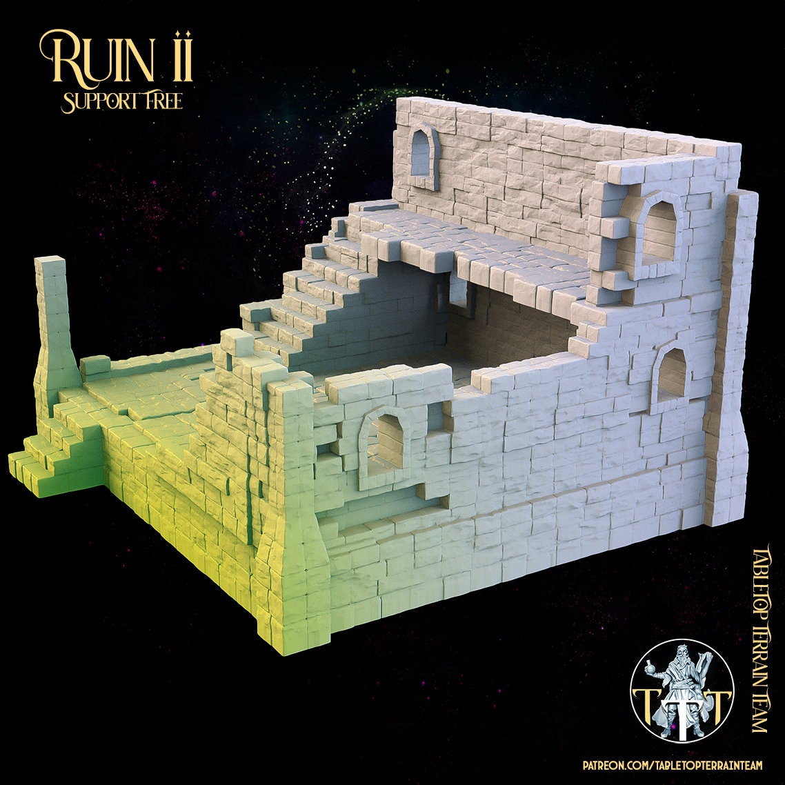 Ruins Terrain 2 - The Ruins of Ashborne - Tabletop Ruins Terrain for your DnD/Pathfinder/TTRPG and Wargaming setup!-2
