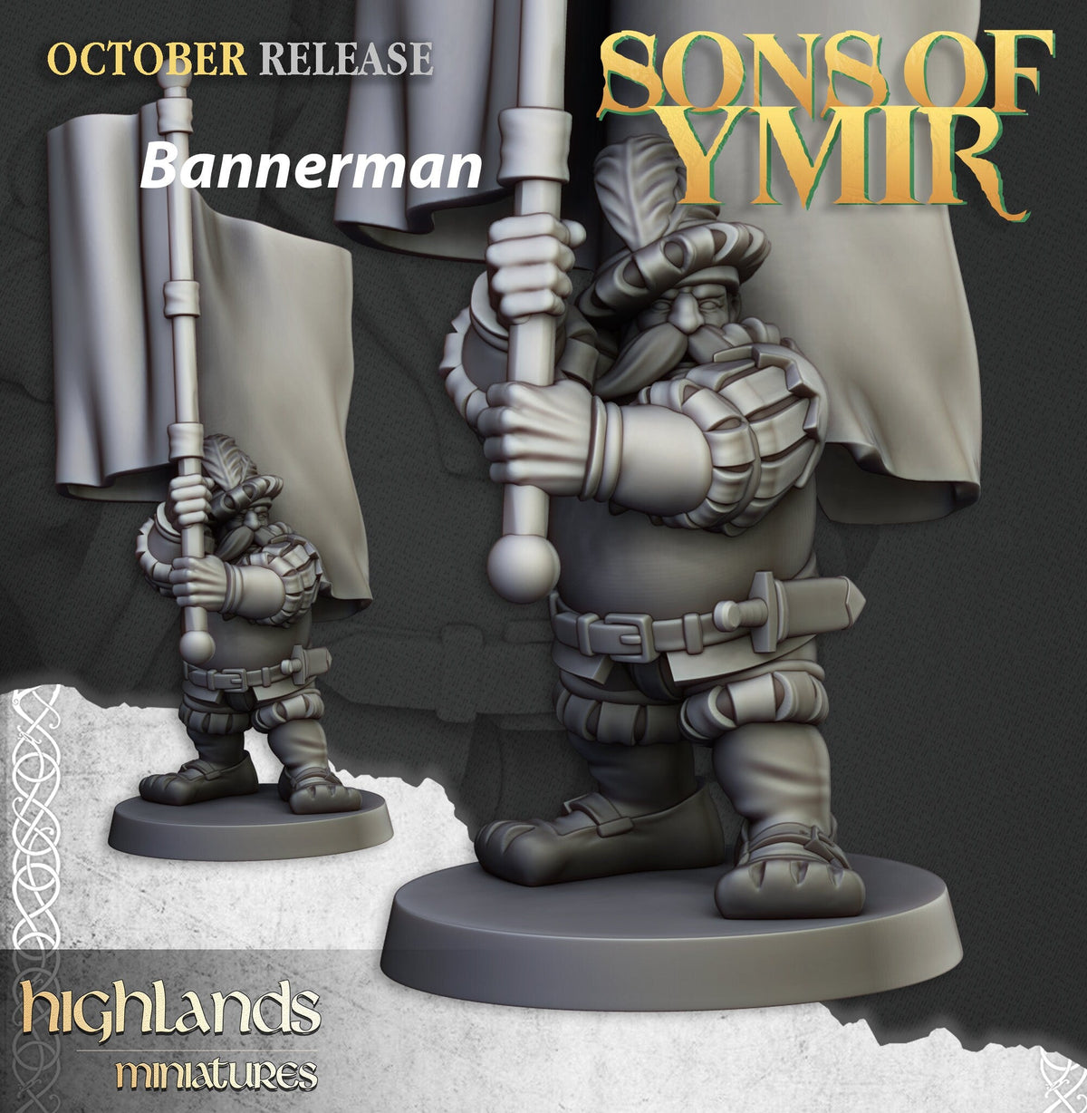 Dwarven Pikemen Set - Highland Miniature | DnD | Dwarf | melee unit | fighter | 32mm | Pathfinder | TTRPG | Wargaming | Frostgrave-9