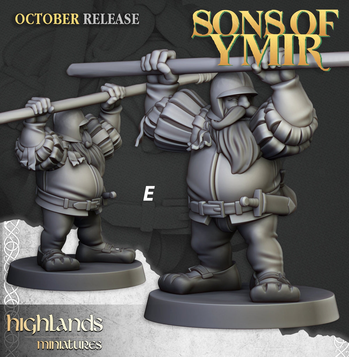 Dwarven Pikemen Set - Highland Miniature | DnD | Dwarf | melee unit | fighter | 32mm | Pathfinder | TTRPG | Wargaming | Frostgrave-7