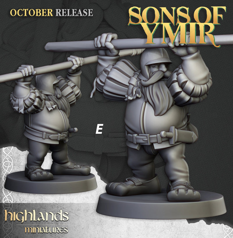 Dwarven Pikemen Set - Highland Miniature | DnD | Dwarf | melee unit | fighter | 32mm | Pathfinder | TTRPG | Wargaming | Frostgrave-7