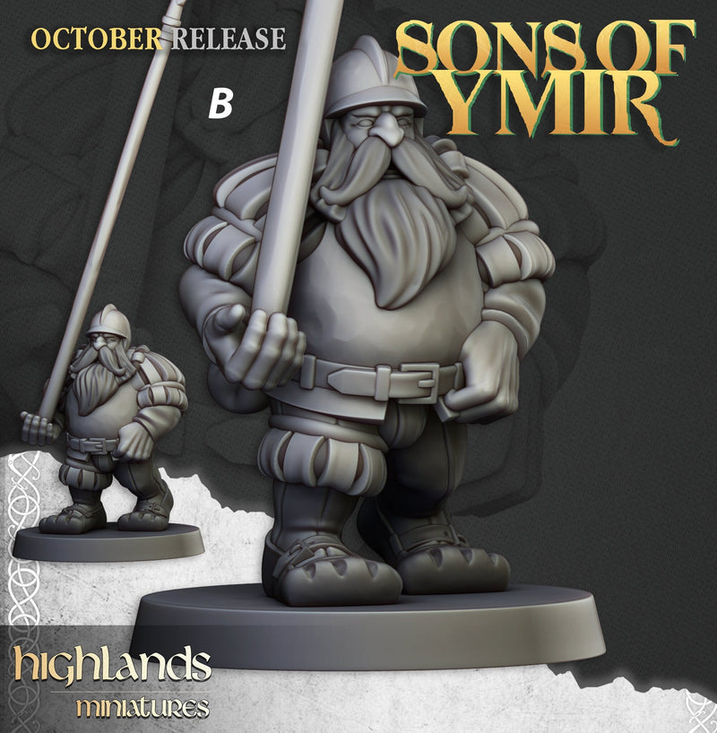 Dwarven Pikemen Set - Highland Miniature | DnD | Dwarf | melee unit | fighter | 32mm | Pathfinder | TTRPG | Wargaming | Frostgrave-4