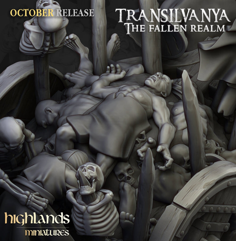 Corpse Cart - Highland Miniature | DnD | Undead | melee | 32mm | Pathfinder | Graveyard | TTRPG | Wargaming | Frostgrave-8