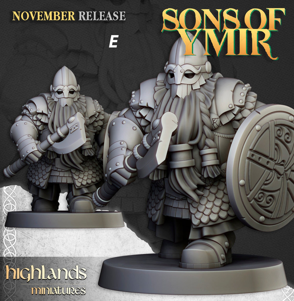 Dwarven Huscarl Set - Highland Miniature | DnD | Dwarf | melee unit | fighter | 32mm | Pathfinder | TTRPG | Wargaming | Fantasy | Frostgrave-6