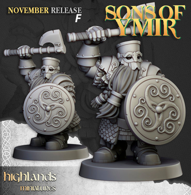 Dwarven Huscarl Set - Highland Miniature | DnD | Dwarf | melee unit | fighter | 32mm | Pathfinder | TTRPG | Wargaming | Fantasy | Frostgrave-7