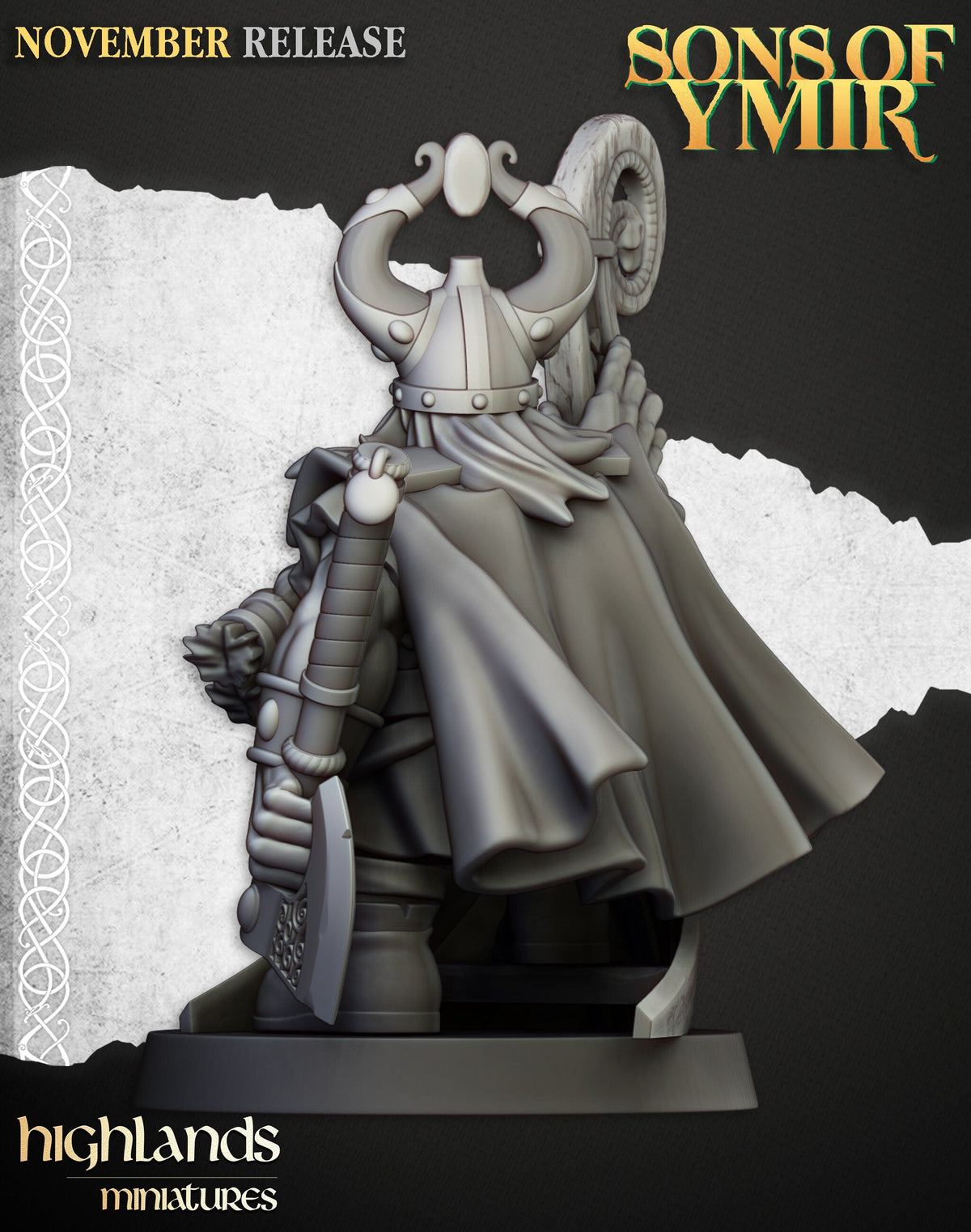 Dwarven Sea Lord - Highland Miniature | DnD | Dwarf | melee unit | fighter | 32mm | Pathfinder | TTRPG | Wargaming | Fantasy-4