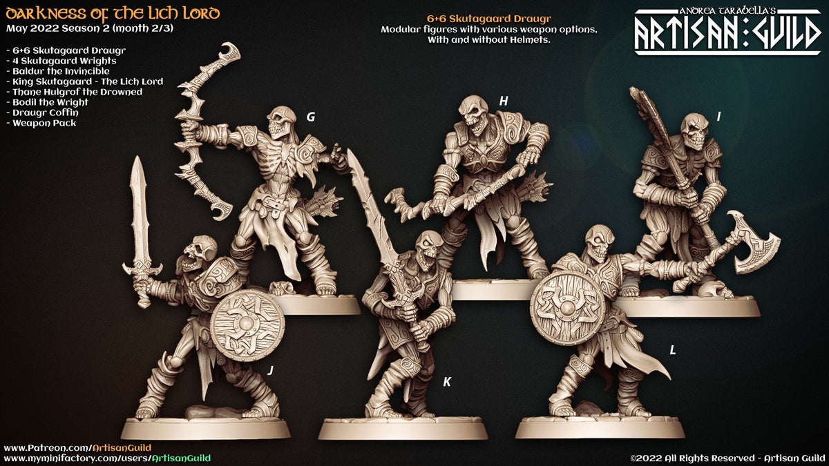 DnD 20 Miniature Encounter Set - Darkness of the Lich Lord - Artisan Guild mini, D&D, Skeleton, Monster, Undead, Necromancer, Pathfinder-9