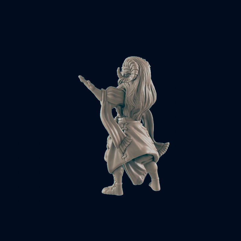 Demonkin Female Songstress - EC3D | DnD | Demonkin | Tiefling | Villager | Commoner | 32mm | Pathfinder | Frostgrave | TTRPG | Wargaming-2