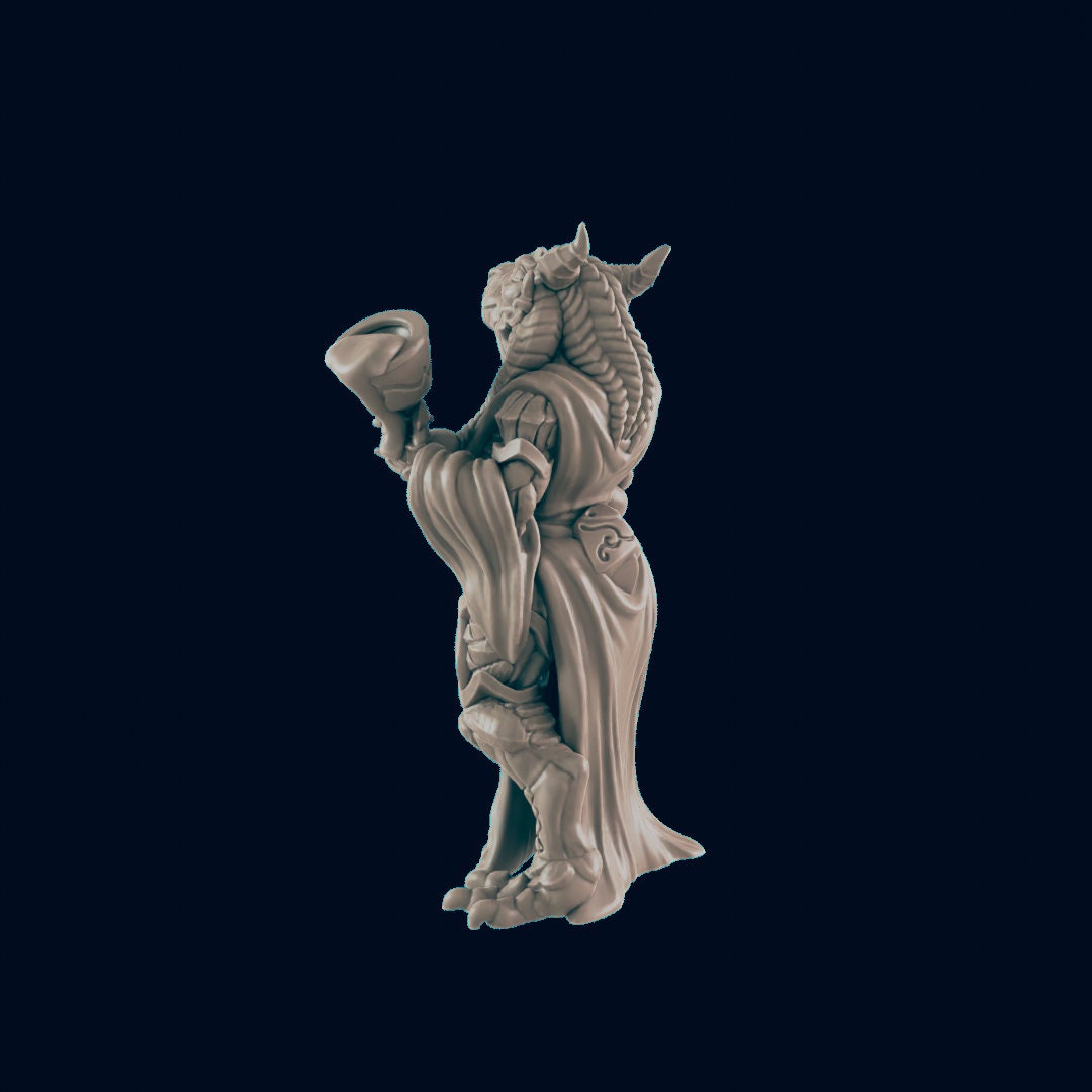 Dragonborn Female Noble - EC3D | DnD | Dragonborn | Villager minis | Commoner | 32mm | Pathfinder | Frostgrave | TTRPG | Wargaming-2
