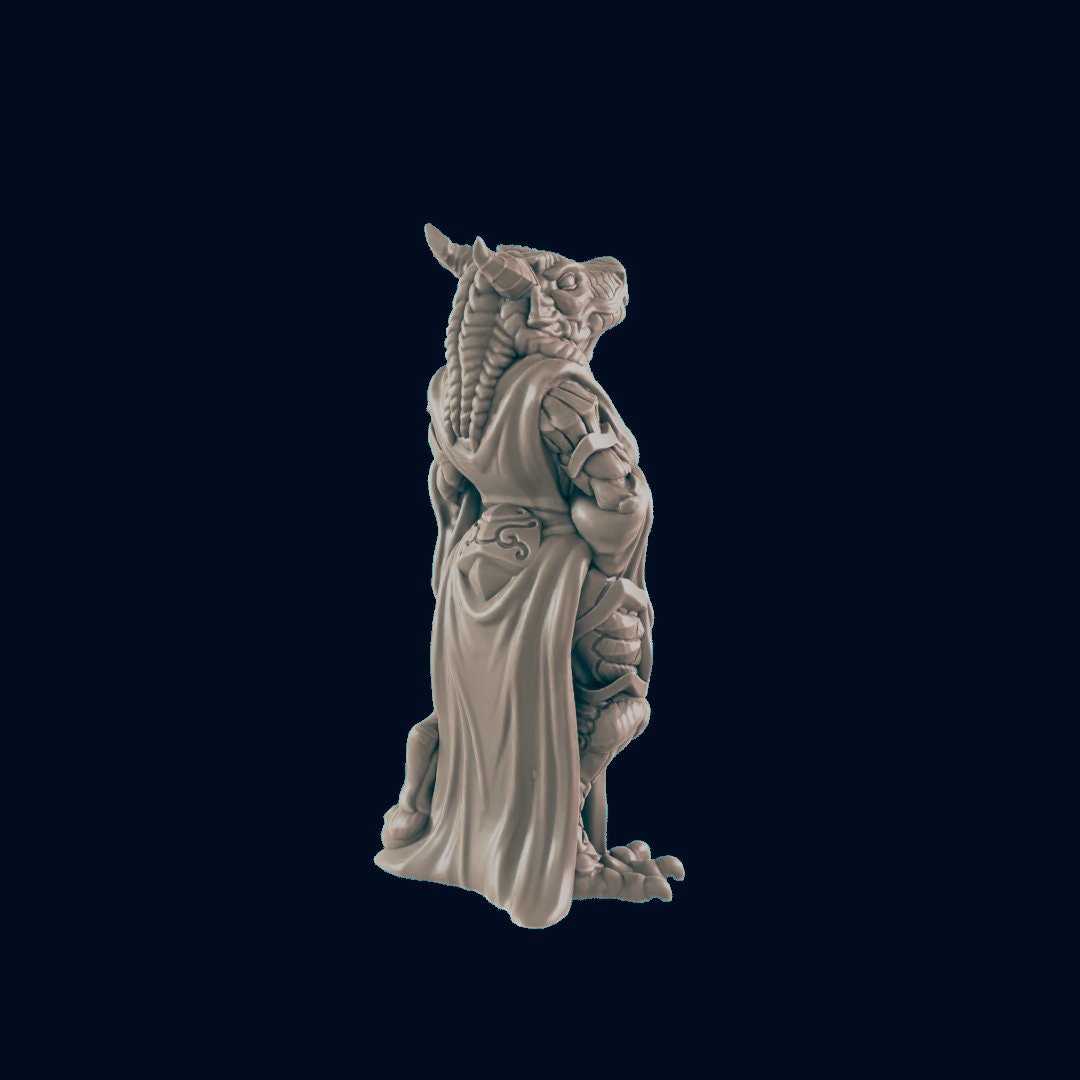 Dragonborn Female Noble - EC3D | DnD | Dragonborn | Villager minis | Commoner | 32mm | Pathfinder | Frostgrave | TTRPG | Wargaming-3