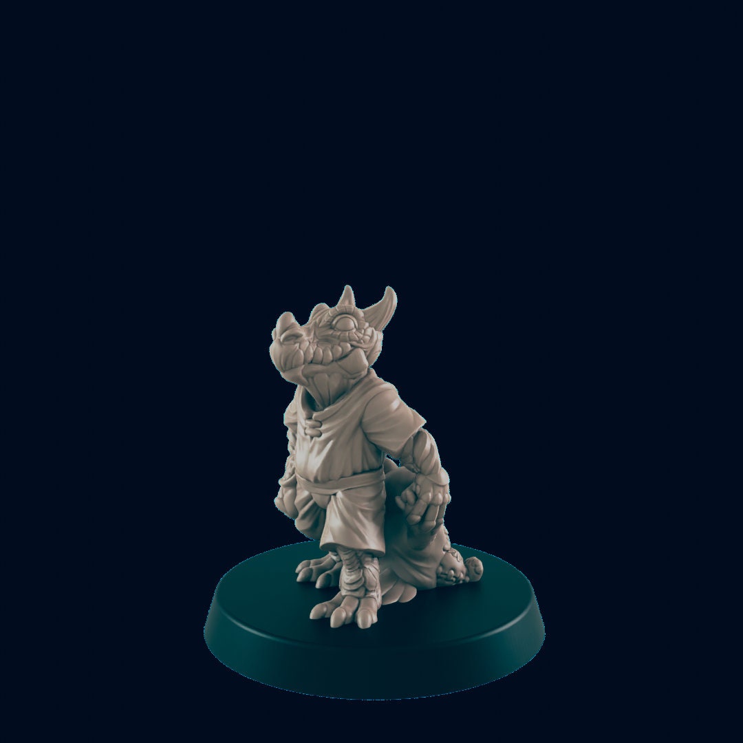 Dragonborn Youngling - EC3D | DnD | Dragonborn | Villager minis | child | 32mm | Pathfinder | Commoner | TTRPG | Wargaming