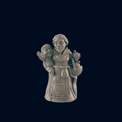 Dwarf Female Mother and Child - EC3D | DnD | Dwarf | Villager minis | 32mm | Pathfinder | Commoner | TTRPG | Wargaming-2