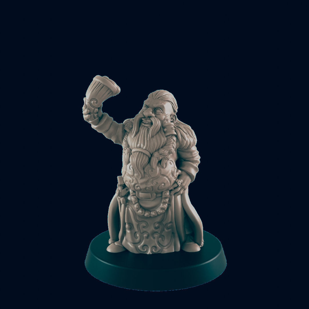 Dwarf Male Noble - EC3D | DnD | Dwarf | Villager minis | merchant | 32mm | Pathfinder | Noble | TTRPG | Wargaming-1