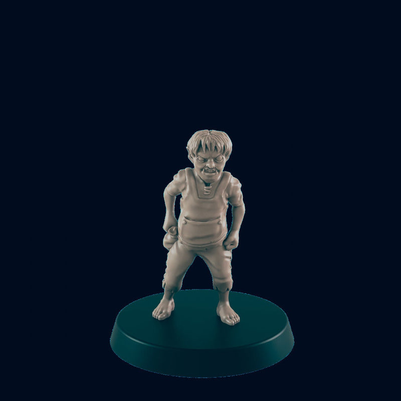 Half Orc Kid Bully - EC3D | DnD | Orc | Villager minis | child | 32mm | Pathfinder | commoner | TTRPG | Wargaming-1