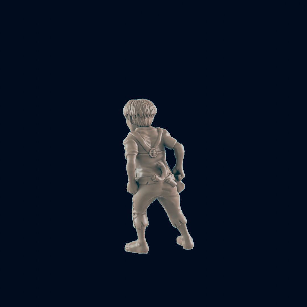 Half Orc Kid Bully - EC3D | DnD | Orc | Villager minis | child | 32mm | Pathfinder | commoner | TTRPG | Wargaming-2