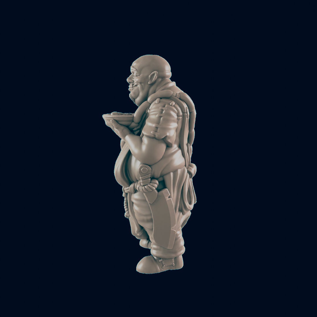 Half Orc Male Chef - EC3D | DnD | Orc | Villager minis | barkeep | Innkeeper | 32mm | Pathfinder | commoner | TTRPG | Wargaming-2