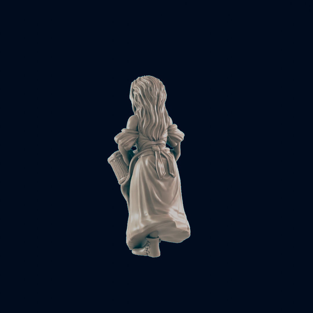 Human Female Barmaid dnd mini - EC3D | DnD | Variant | Villager | barkeep | Innkeeper | 32mm | Pathfinder | commoner | TTRPG | Wargaming-3