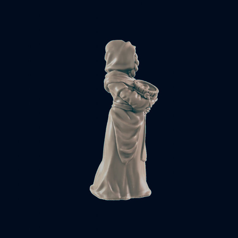 Human Female Washerwoman - EC3D | DnD | Variant | Villager minis | peasant | Innkeeper | 32mm | Pathfinder | commoner | TTRPG | Wargaming-2