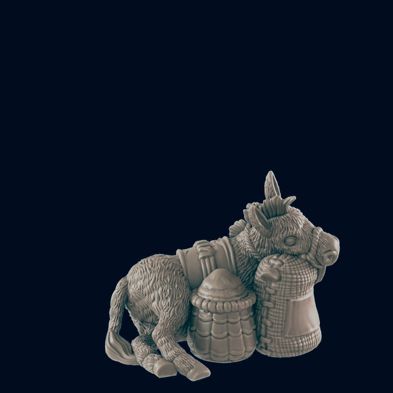 Lazy Donky - EC3D | DnD | Villager minis | animal | PC/NPC | 32mm | Pathfinder | commoner | TTRPG | Wargaming | Frostgrave-1