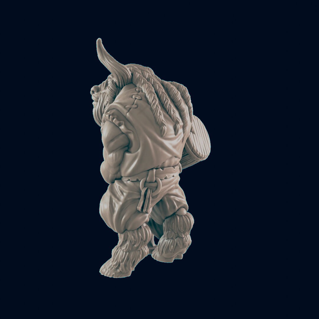 Minotaur Male Bartender - EC3D | DnD | Villager minis | innkeeper | PC/NPC | 32mm | Pathfinder | commoner | TTRPG | Wargaming | Frostgrave-2