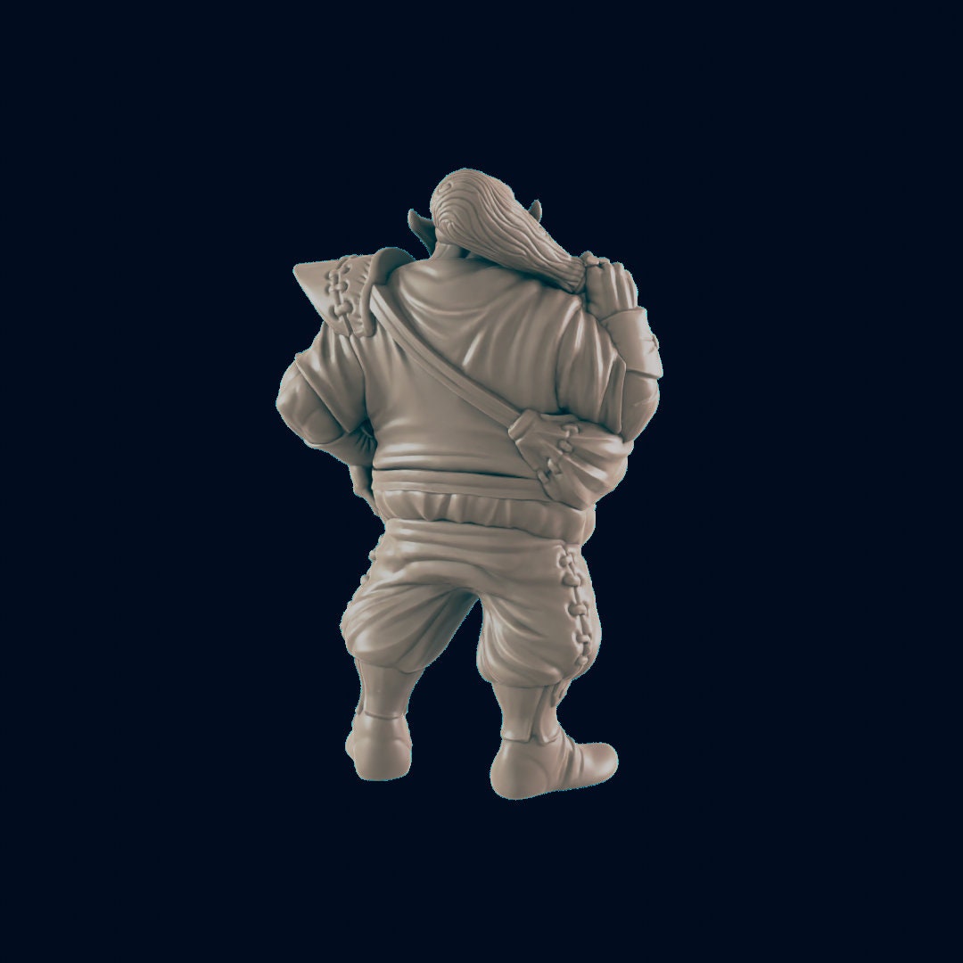 Orc Male Bouncer - EC3D | DnD | Villager minis | barkeep | PC/NPC | 32mm | Pathfinder | commoner | TTRPG | Wargaming | Frostgrave-3