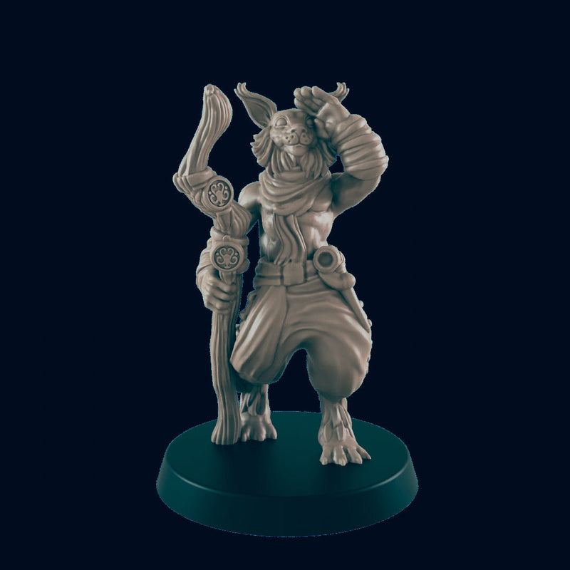 Catfolk Guide - EC3D | DnD | Villager minis | adventurer | 32mm | Pathfinder | commoner | TTRPG | Wargaming | Frostgrave-1
