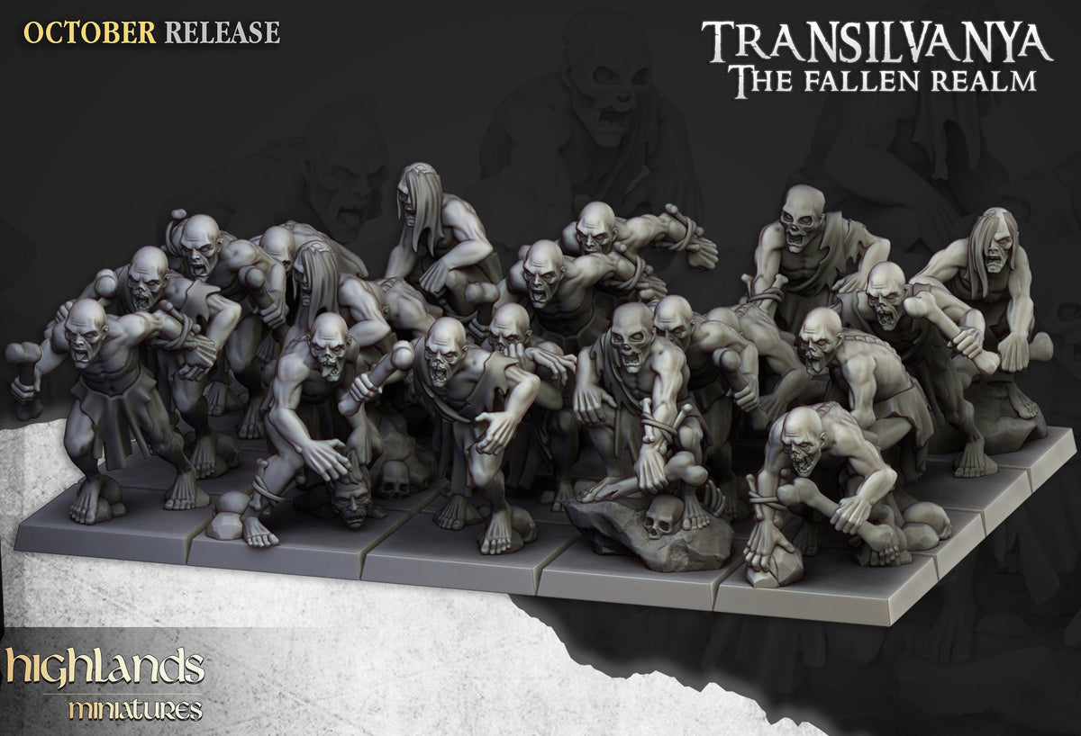 Ghoul Set - Highland Miniatures | DnD | Undead | Zombie | 32mm | Pathfinder | Graveyard | TTRPG | Wargaming | Frostgrave | Transylvania