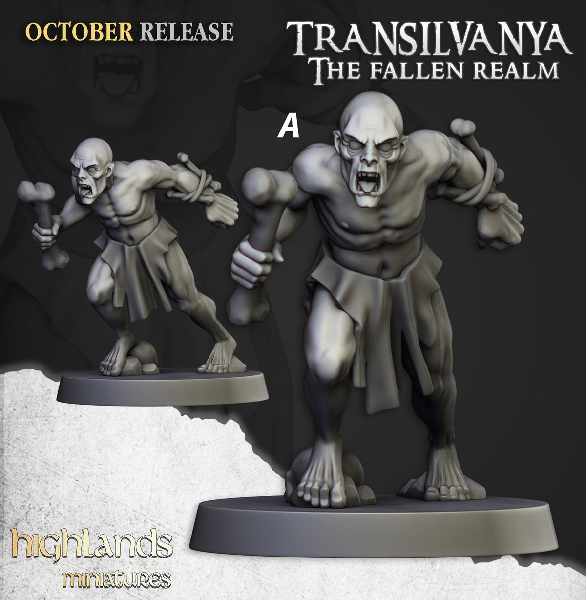 Ghoul Set - Highland Miniatures | DnD | Undead | Zombie | 32mm | Pathfinder | Graveyard | TTRPG | Wargaming | Frostgrave | Transylvania-2
