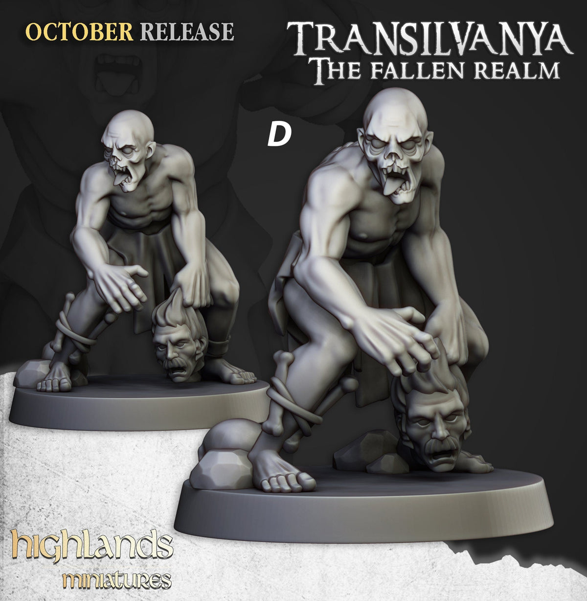 Ghoul Set - Highland Miniatures | DnD | Undead | Zombie | 32mm | Pathfinder | Graveyard | TTRPG | Wargaming | Frostgrave | Transylvania-5