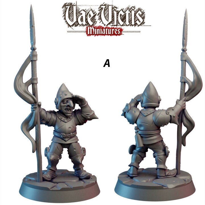 Armed Goblin Guards - Vae Victis | DnD | Goblin | monster| melee | Archer | 32mm | Pathfinder | TTRPG | Wargaming | Frostgrave-2