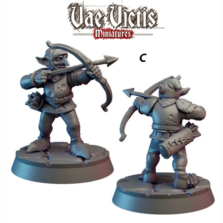 Armed Goblin Guards - Vae Victis | DnD | Goblin | monster| melee | Archer | 32mm | Pathfinder | TTRPG | Wargaming | Frostgrave-4