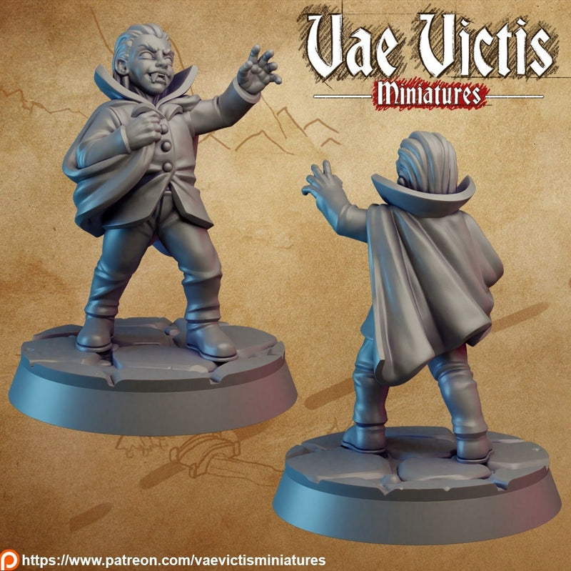 Vampire costume kid - Vae Victis Miniature | DnD | child | monster| villager | commoner | 32mm | Pathfinder | TTRPG | Wargaming | Frostgrave-1