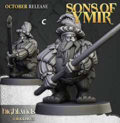 Dwarven Pikemen Set - Highland Miniature | DnD | Dwarf | melee unit | fighter | 32mm | Pathfinder | TTRPG | Wargaming | Frostgrave-5