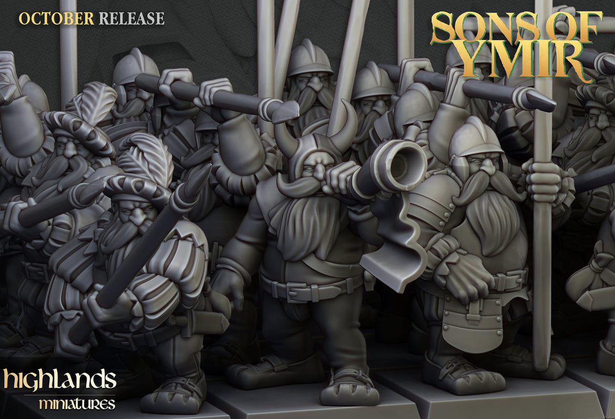Dwarven Pikemen Set - Highland Miniature | DnD | Dwarf | melee unit | fighter | 32mm | Pathfinder | TTRPG | Wargaming | Frostgrave-2
