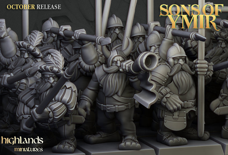Dwarven Pikemen Set - Highland Miniature | DnD | Dwarf | melee unit | fighter | 32mm | Pathfinder | TTRPG | Wargaming | Frostgrave-2