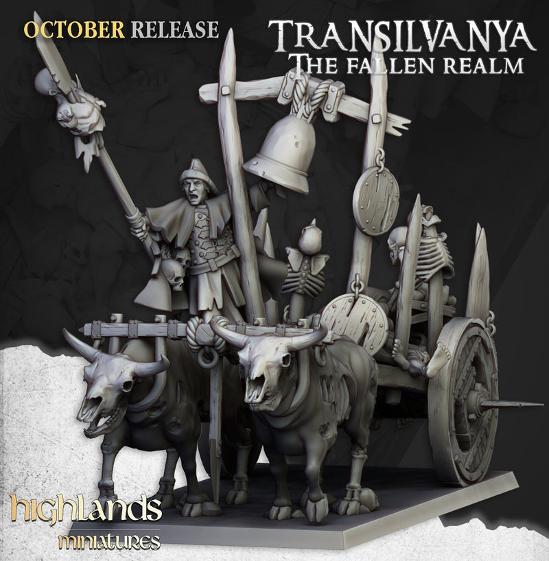 Corpse Cart - Highland Miniature | DnD | Undead | melee | 32mm | Pathfinder | Graveyard | TTRPG | Wargaming | Frostgrave-1