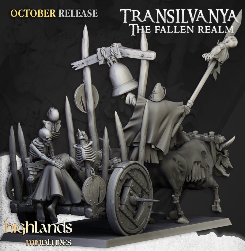 Corpse Cart - Highland Miniature | DnD | Undead | melee | 32mm | Pathfinder | Graveyard | TTRPG | Wargaming | Frostgrave-3