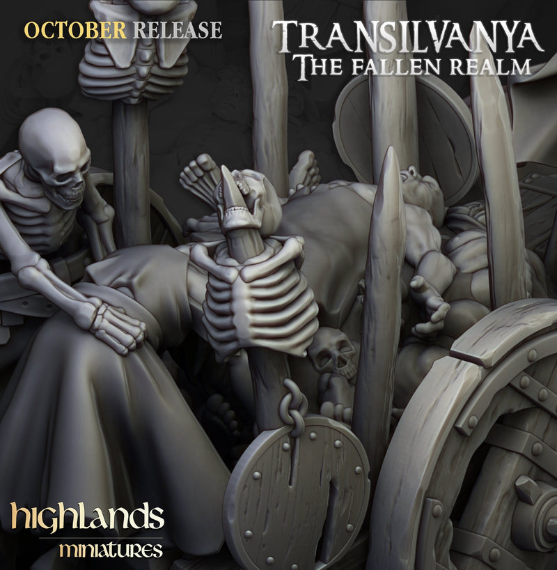 Corpse Cart - Highland Miniature | DnD | Undead | melee | 32mm | Pathfinder | Graveyard | TTRPG | Wargaming | Frostgrave-7