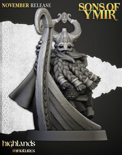 Dwarven Sea Lord - Highland Miniature | DnD | Dwarf | melee unit | fighter | 32mm | Pathfinder | TTRPG | Wargaming | Fantasy-3