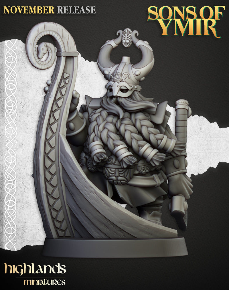 Dwarven Sea Lord - Highland Miniature | DnD | Dwarf | melee unit | fighter | 32mm | Pathfinder | TTRPG | Wargaming | Fantasy-2