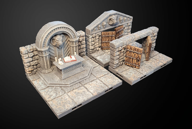 MAGNETIC Dungeon Tiles Encounter - The Altar | Painted Tabletop Terrain | Dungeons And Dragons, D&D, Pathfinder, Wargaming, Dragonlock DnD-4