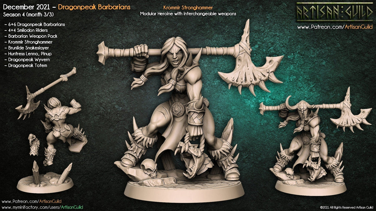 Brunilde Snakeslayer - Artisan Guild | Barbarian | Fighter | Female | Warrior | Fantasy | Melee | Frostgrave | DnD | Pathfinder