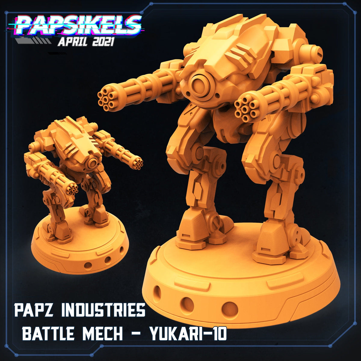 PAPZ Industries Battle Mech Yukari - Papsikels | Cyberpunk | Scifi | Sci-fi | 32mm | Robot | Mechanical | Wargaming | Mech-1