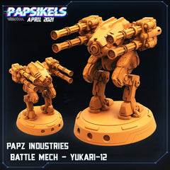 PAPZ Industries Battle Mech Yukari 12- Papsikels | Cyberpunk | Scifi | Sci-fi | 32mm | Robot | Mechanical | Wargaming | Mech-1