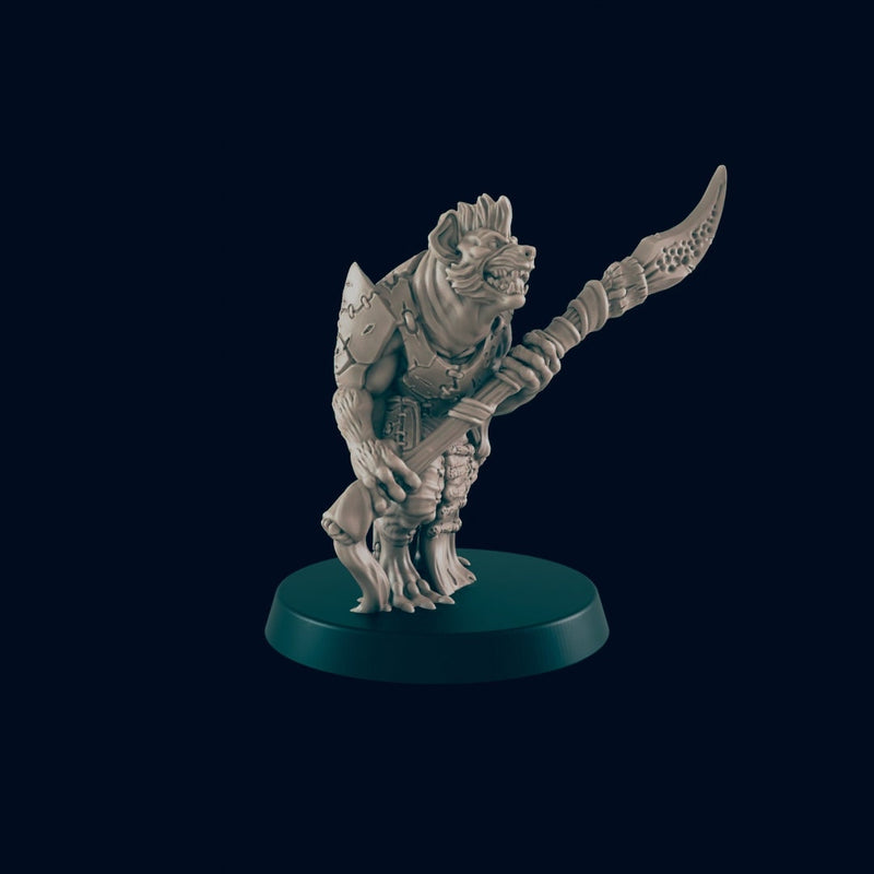Gnoll Hunting Pack Mini Set - EC3D, DnD Monster | Archer, Melee 32mm | Pathfinder | Fantasy | Shaman | Wargaming | Frostgrave | Hyena | Set-6