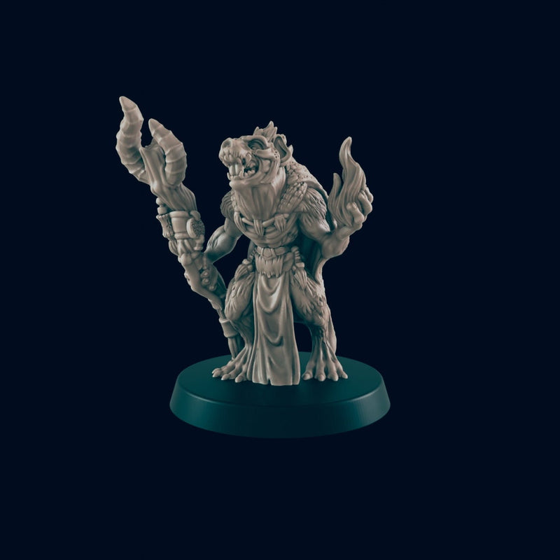 Gnoll Hunting Pack Mini Set - EC3D, DnD Monster | Archer, Melee 32mm | Pathfinder | Fantasy | Shaman | Wargaming | Frostgrave | Hyena | Set-5
