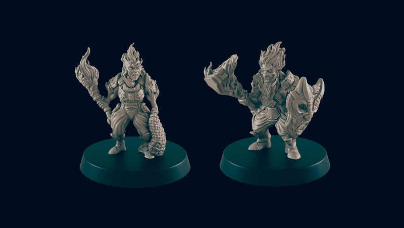 Azer - EC3D, DnD | Dwarf| Monster | Male | Female | Fire | 32mm | Pathfinder | Fantasy | Wizard | Wargaming | Frostgrave-1